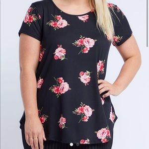 NWOT Oakland MD Black/Pink Flowers